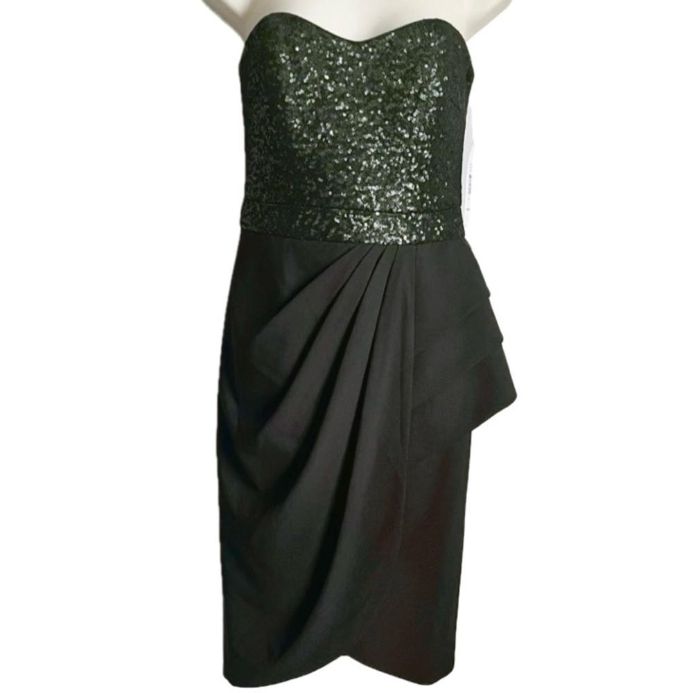 Badgley Mischka Black Strapless Dress